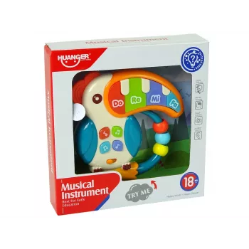 LEAN TOYS Muzikinis Pianinas Parrot Sounds Lights Beads