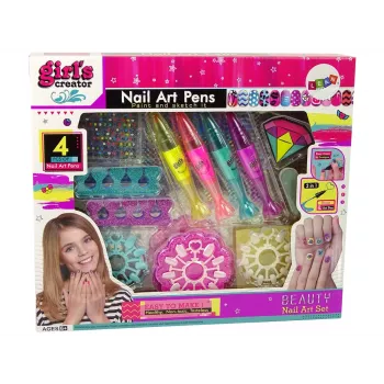 LEAN TOYS Nail Painting Set Nail Lacquers Pens Coloured Stickers