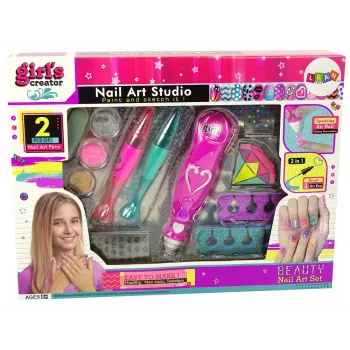 LEAN TOYS Nail Painting Set Nail Pens Glitter Dispenser Diamonds