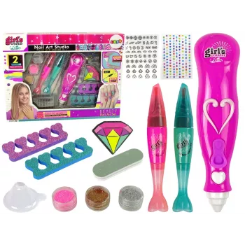 LEAN TOYS Nail Painting Set Nail Pens Glitter Dispenser Diamonds