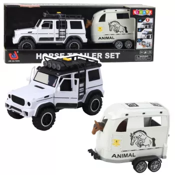 LEAN TOYS Visureigis su arklių priekaba, figūrėlėmis, šviesomis ir garsais