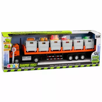 LEAN TOYS Oranžinis maisto transportavimo sunkvežimis 1:40 diecast modelis