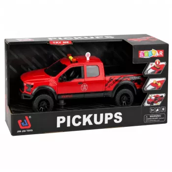 LEAN TOYS Pickup Truck 1:12 RC su atsidarančiomis durimis, galiniais žibintais ir garsais – raudonas