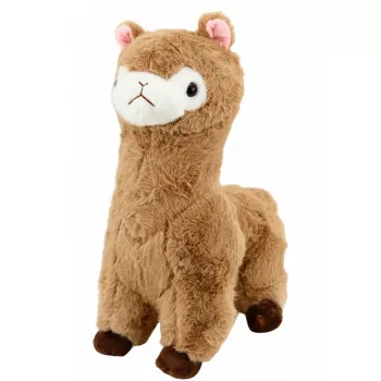 LEAN TOYS Alpakos minkštas žaislas 28 cm, smėlio spalvos