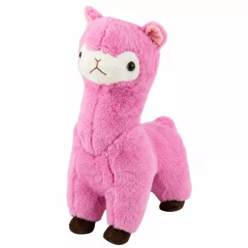 LEAN TOYS Alpakos ir lamos pliušinis žaislas – itin minkštas, rožinis, 28 cm