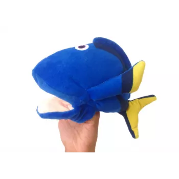 LEAN TOYS Plush Blue Fish Mascot Puppet 25 cm