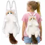 LEAN TOYS Plush Cat Backpack Mascot Adjustable Straps Silicone Paws White 50cm