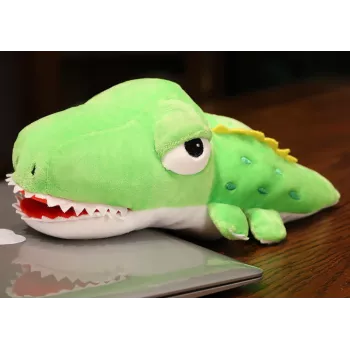 LEAN TOYS Plush Green Crocodile Mascot Puppet 30 cm