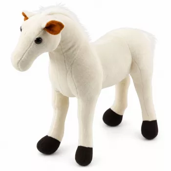 LEAN TOYS Plush Horse Plush Toy Mascot Cuddly Toy White 40cm x 37cm