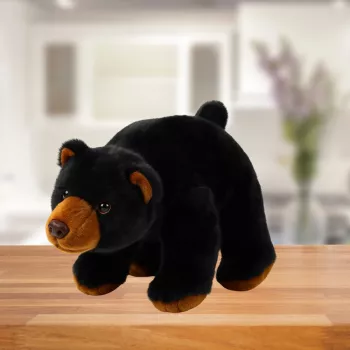 LEAN TOYS Pliušinė Talismano Žaislas Black Bear 28cm