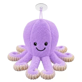 LEAN TOYS aštuonkojis su siurbtuku, violetinis, 16 cm