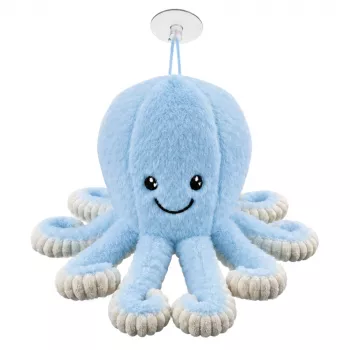 LEAN TOYS aštuonkojis su prisisiurbimo padėkliuku, mėlynas, 16 cm