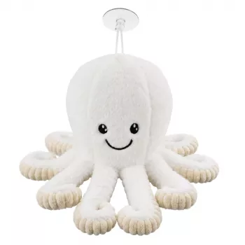 LEAN TOYS aštuonkojis su siurbtuku, baltas, 16 cm – minkštas vandenyno draugas