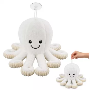 LEAN TOYS aštuonkojis su siurbtuku, baltas, 16 cm – minkštas vandenyno draugas