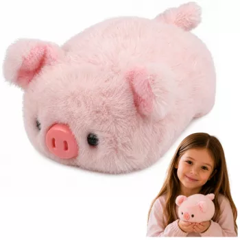 LEAN TOYS Minkštas kiaulės talismanas, 16 cm, rožinė