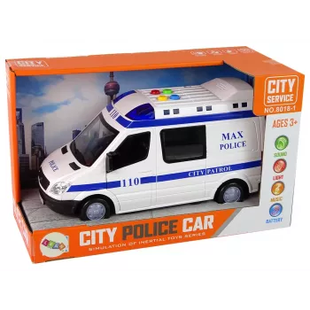 LEAN TOYS Policijos automobilis su frikcine pavara, garsu ir šviesomis