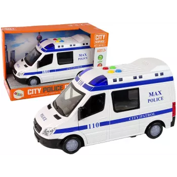 LEAN TOYS Policijos automobilis su frikcine pavara, garsu ir šviesomis