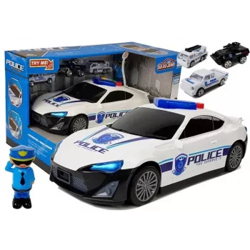 LEAN TOYS Policininko automobilio garažas 2v1 su garsu ir šviesa