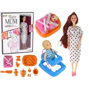 LEAN TOYS Pregnant Baby Doll Long Hair Accessories