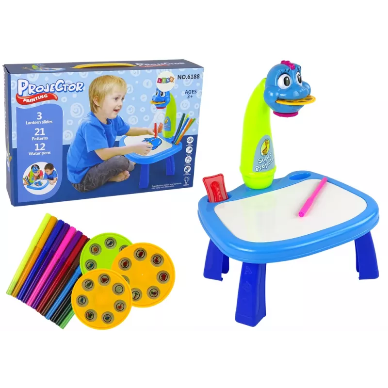 LEAN TOYS Projektorius piešimo mokymuisi Dinozaurų projektorių stalas