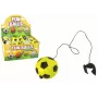 LEAN TOYS PU futbolo kamuolys su Jojo trintuku šokinėjimui, 6 cm, geltonas