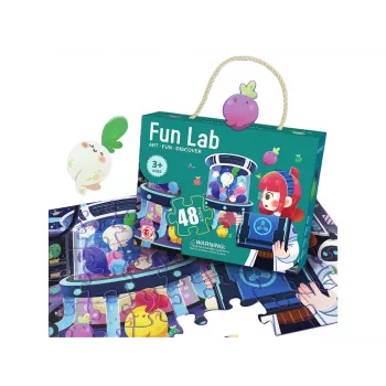 LEAN TOYS Laboratorijos dėlionė vaikams 48 elementai