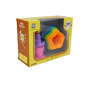 LEAN TOYS Piramidiniai puodeliai kūdikiams Asterisks