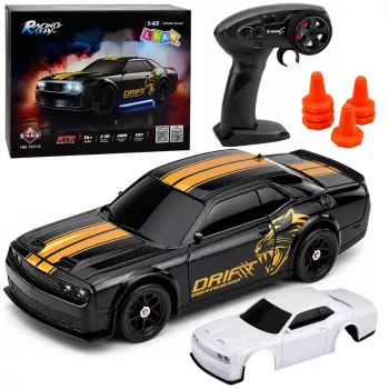 LEAN TOYS RC Drift Sports Car 1:43 4WD keičiamu kėbulu juoda