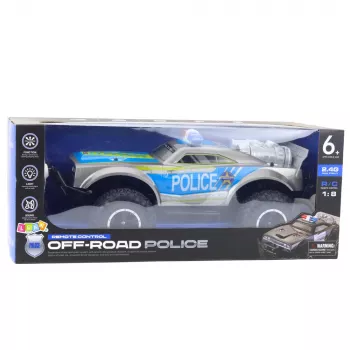 LEAN TOYS RC bekelės policijos automobilis 1:8 sidabrinis