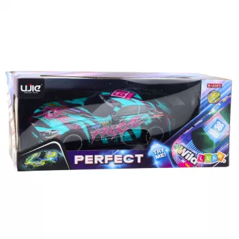 LEAN TOYS RC lenktyninis automobilis su apšviestu turkio spalvos kėbulu, 1:16 mastelis, 2.4 GHz nuotolinio valdymo pultas