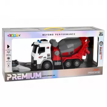 LEAN TOYS RC nuotolinio valdymo betono maišyklė su besisukančia talpa ir šviesomis 1:14