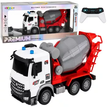 LEAN TOYS RC nuotolinio valdymo betono maišyklė su besisukančia talpa ir šviesomis 1:14