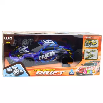 LEAN TOYS RC Sportinis automobilis su apšviestu drift kėbulu, mėlynas 1:16 4WD 2.4GHz