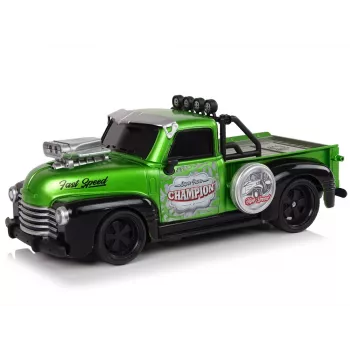 LEAN TOYS nuotolinio valdymo 1:18 žalias pikapas