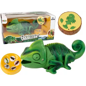 LEAN TOYS nuotolinio valdymo chameleonas su žalia šviesa 28 cm