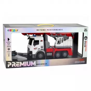LEAN TOYS nuotolinio valdymo kranas sunkvežimis RC pasukamas besisukantis kranas 1:14