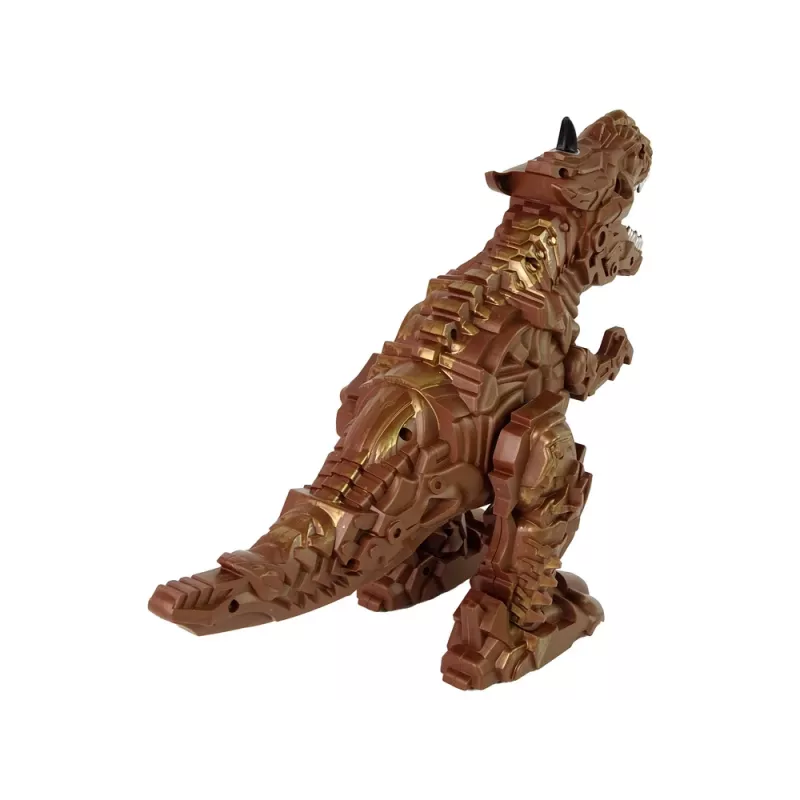 LEAN TOYS nuotolinio valdymo dinozauras su garo projektoriumi, rudas