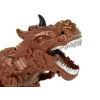 LEAN TOYS nuotolinio valdymo dinozauras su garo projektoriumi, rudas