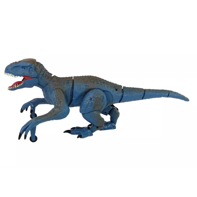 LEAN TOYS nuotoliniu valdymu dinozauras Velociraptor su garsu ir riaumojimu, mėlynas