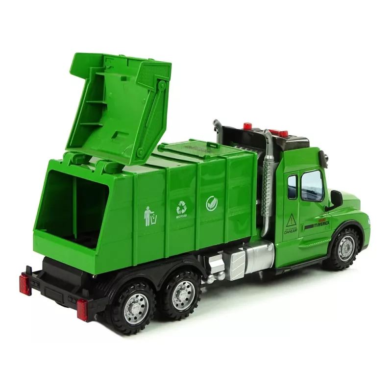 LEAN TOYS Pilot 2.4G šiukšliavežė su šviesomis ir garsais, žalia