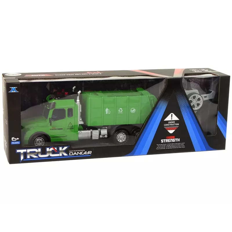 LEAN TOYS Pilot 2.4G šiukšliavežė su šviesomis ir garsais, žalia
