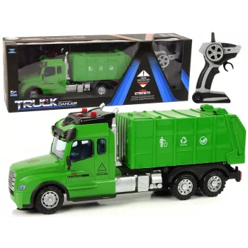 LEAN TOYS Pilot 2.4G šiukšliavežė su šviesomis ir garsais, žalia