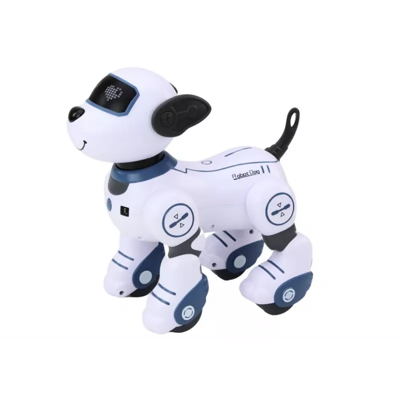 LEAN TOYS nuotolinio valdymo interaktyvus robotas šuo – šoka, dainuoja, programuojamos komandos, mėlynas