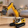 LEAN TOYS nuotolinio valdymo vikšrinis ekskavatorius su šviesomis ir garsais, geltonas, 1:16