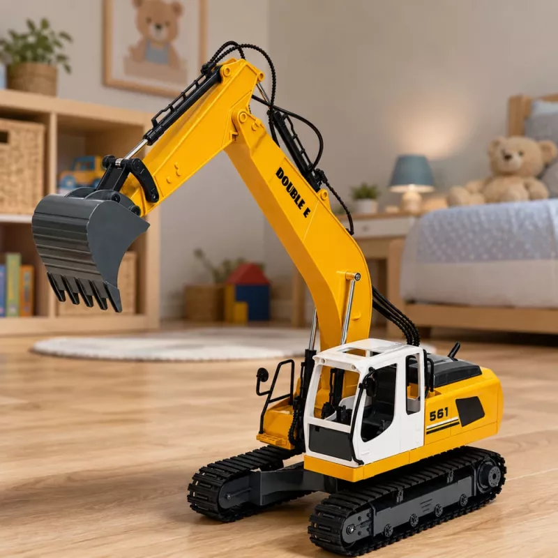 LEAN TOYS nuotolinio valdymo vikšrinis ekskavatorius su šviesomis ir garsais, geltonas, 1:16
