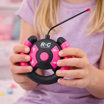 LEAN TOYS nuotolinio valdymo visureigis su lėlėmis rožinis 1:16