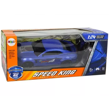 LEAN TOYS nuotolinio valdymo sportinis automobilis 1:24 Racing Blue Tinted Windows
