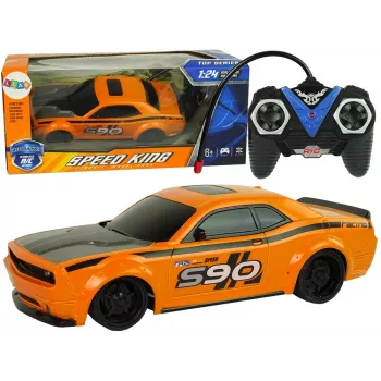 LEAN TOYS nuotoliniu valdymu sportinis automobilis 1:24 Racing Orange 27 MHz Pilot