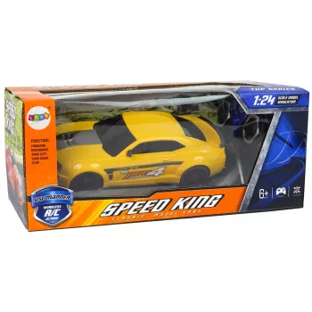 LEAN TOYS nuotolinio valdymo sportinis automobilis 1:24 lenktyninis geltonas su tamsintais langais