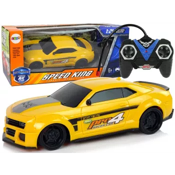 LEAN TOYS nuotolinio valdymo sportinis automobilis 1:24 lenktyninis geltonas su tamsintais langais